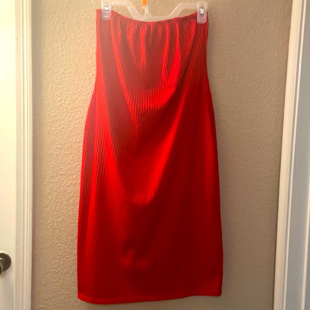 Red Tube Top Dress from Boohoo, Size US 18